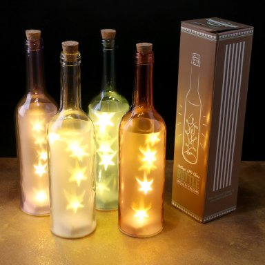 kern Notitie kijk in Decoratieve fles met led-verlichting - Leni Webshop